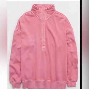 Aerie Women’s Pink Quarter-Zip Pullover Sweater